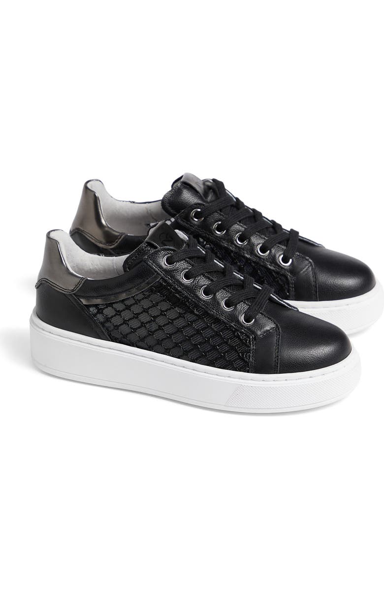 NeroGiardini Mesh Low Top Sneaker, Main, color, Black