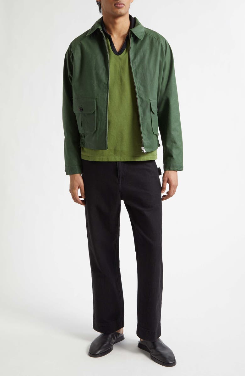 Bode Waxed Cotton Coach's Jacket, Alternate, color, Green