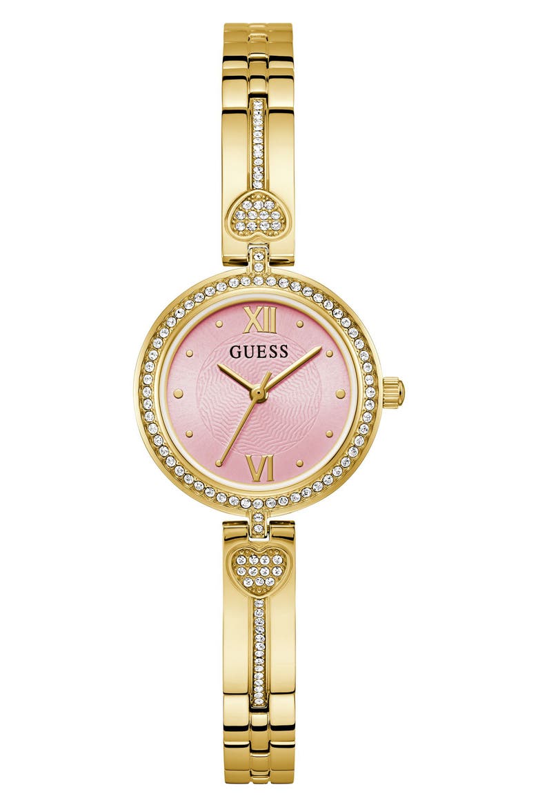 Lovey Crystal Bracelet Watch, 27mm, Main, color, PINK