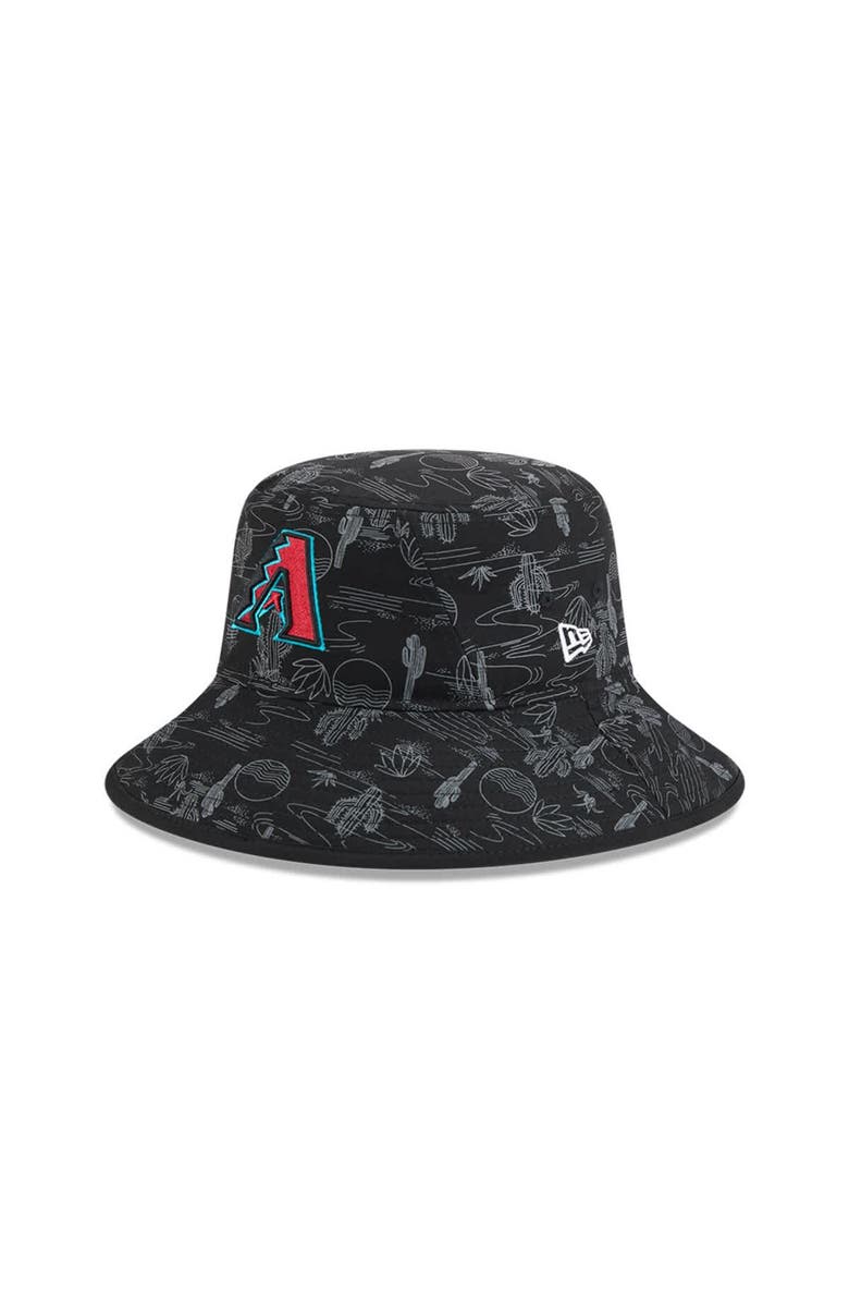 New Era Youth New Era  Black Arizona Diamondbacks 2025 Spring Training All Over Print Bucket Hat, Main, color, 