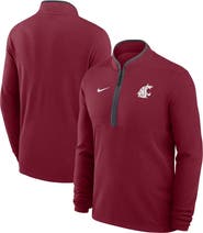 Nike Men's Nike Crimson Washington State Cougars Coaches Courtside Basketball Victory Performance Quarter-Zip Top
