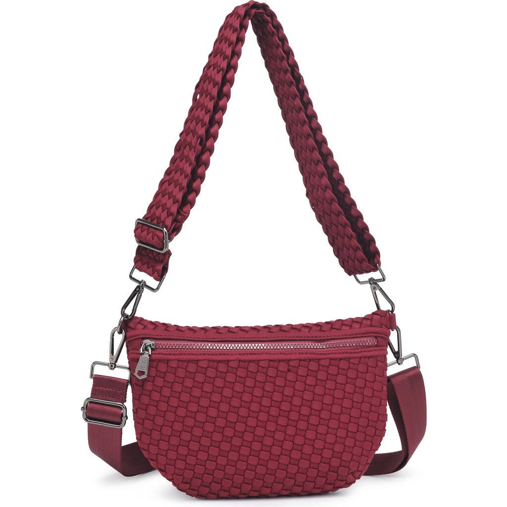 Sol And Selene Ethereal - Woven Neoprene Crossbody Bag In Wine