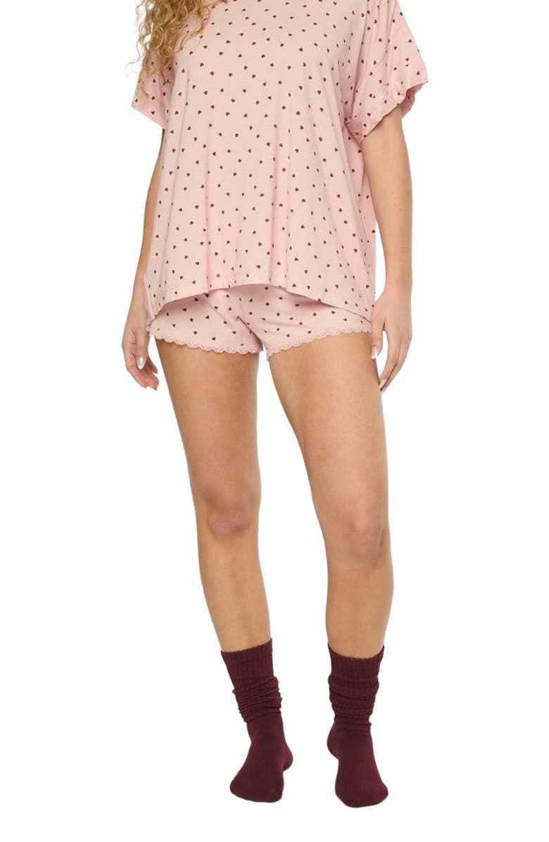 WeWoreWhat Lace Trim Sleep Shorts, Alternate, color, 