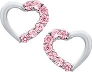 Mignonette Open Heart Sterling Silver & Cubic Zirconia Earrings