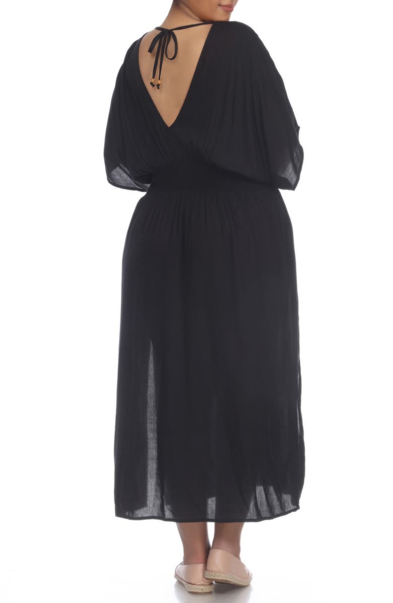 BOHO ME Smocked Waist Maxi Dress, Alternate, color, Black