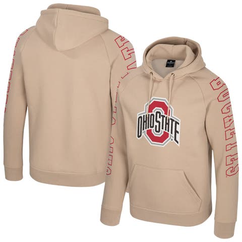 Men's Colosseum Tan Ohio State Buckeyes Big Break Raglan Hoodie