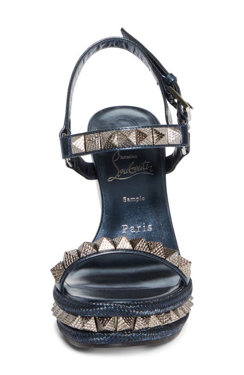 Christian Louboutin Pyraclou Wedge Sandal In Blue