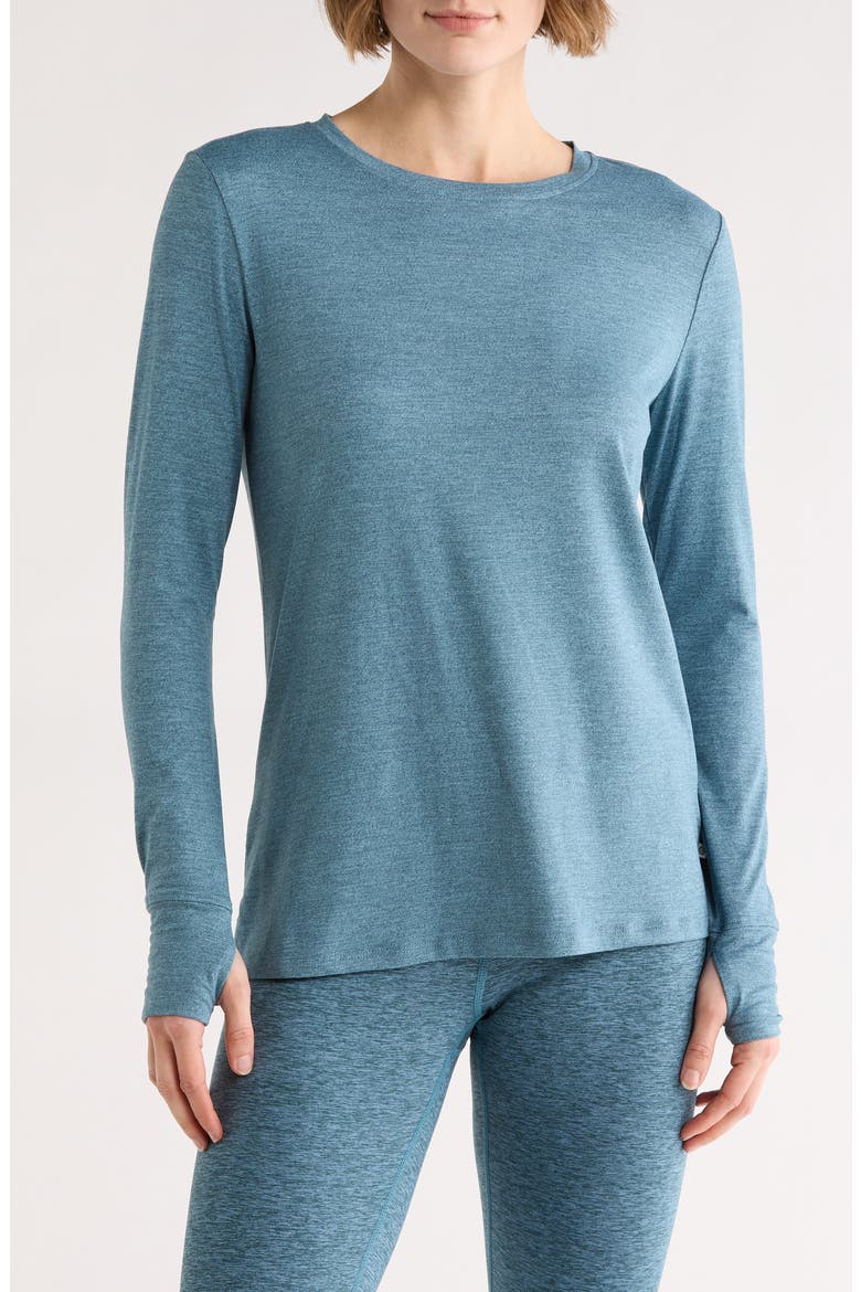 Harper Long Sleeve Active Top, Main, color, HEATHER TIDAL