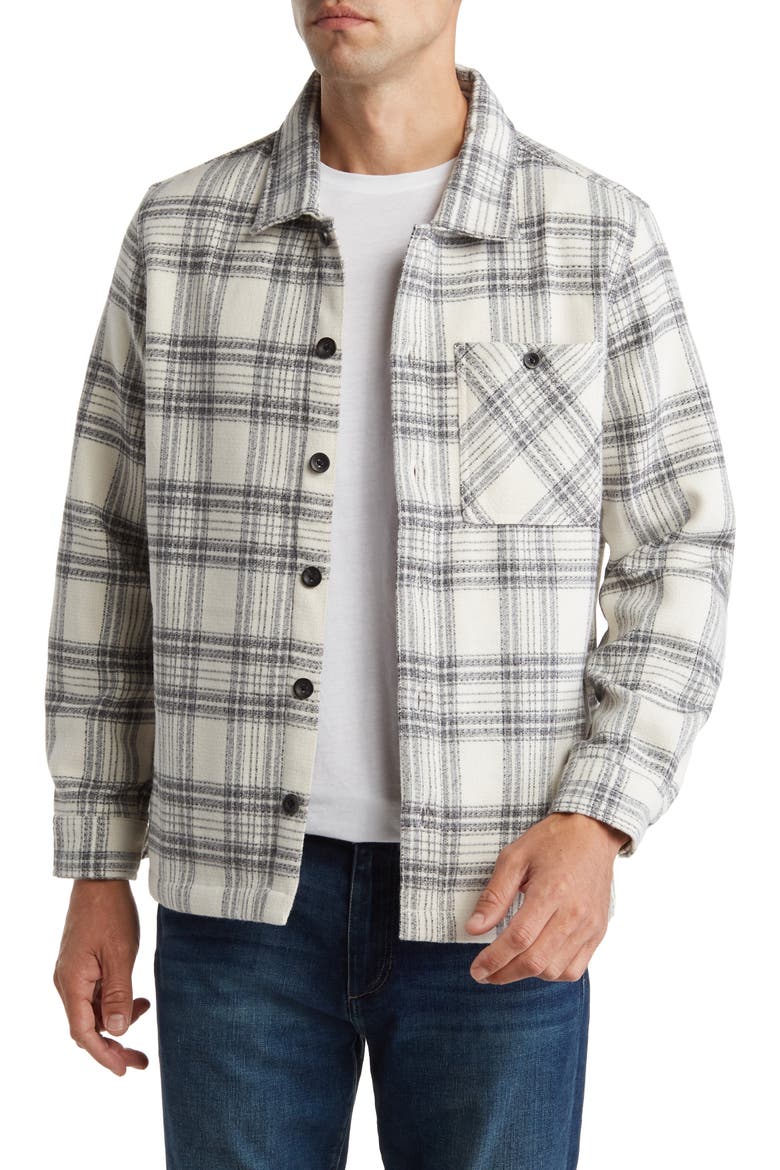 Flannel Shirt Jacket, Main, color, VINTAGE WHITE