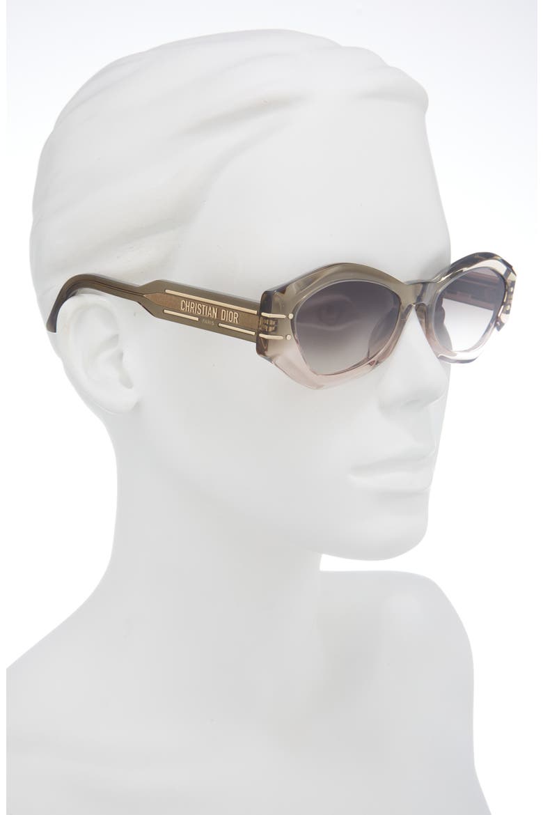 'DiorSignature B1U 55mm Butterfly Sunglasses, Alternate, color, LIGHT GREEN/ GRADIENT BROWN