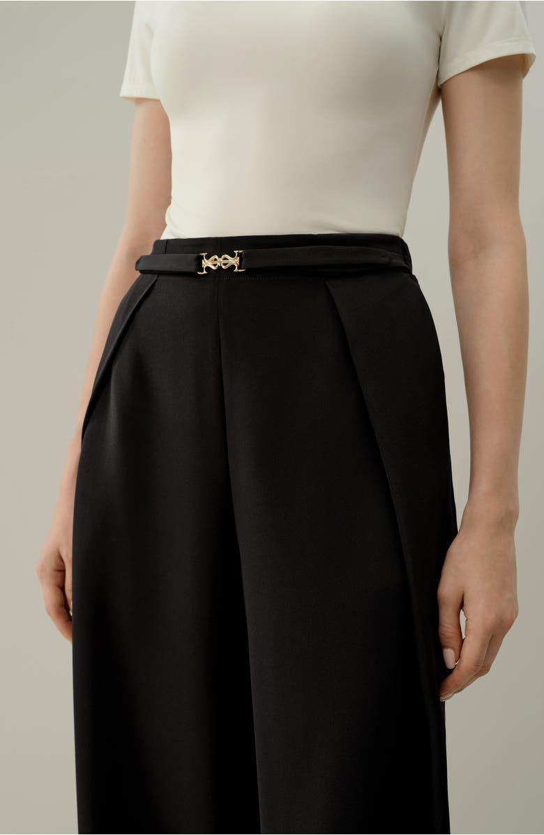 Lilysilk Stretch Heavy-Weight Crepe Wide-Leg Pant, Alternate, color, Black