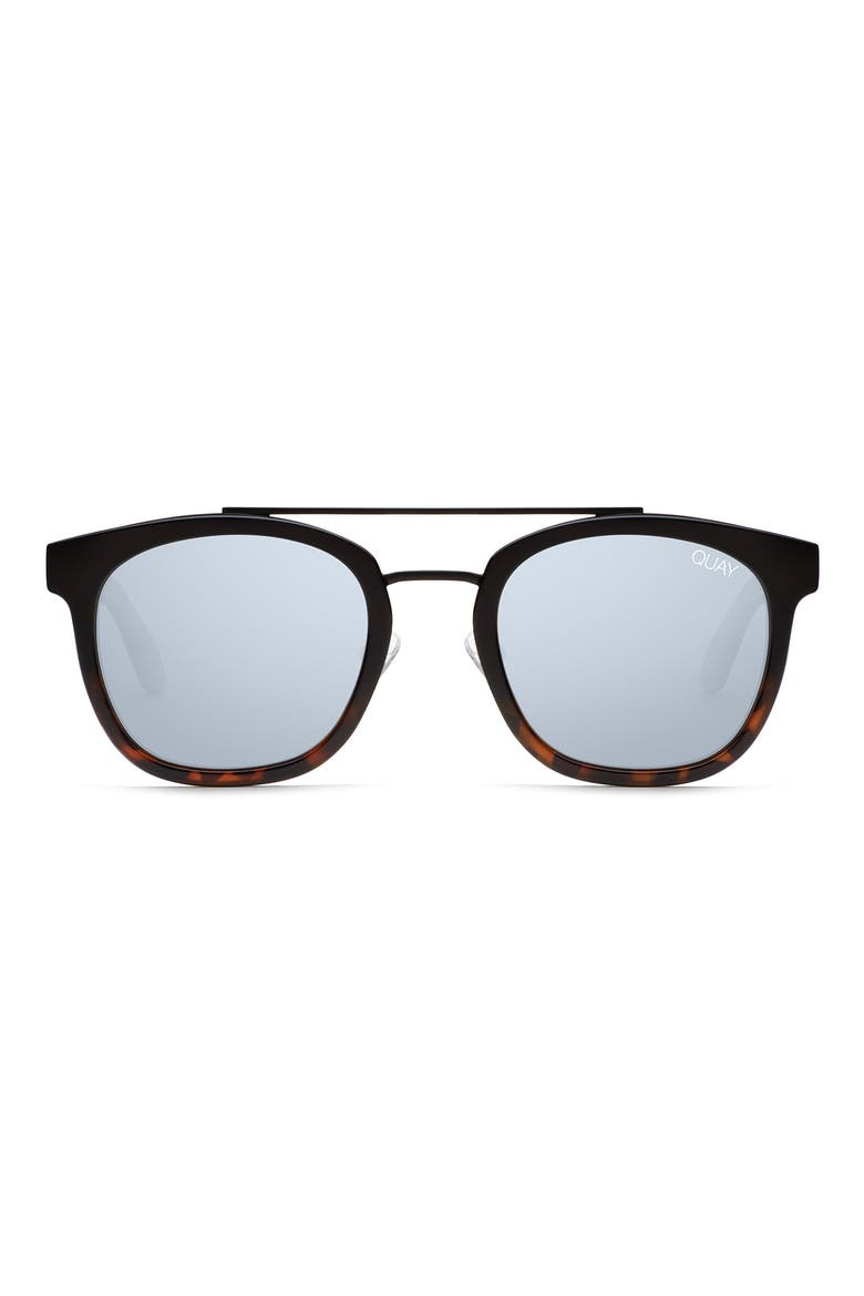 Coolin 49mm Polarized Round Sunglasses, Main, color, BLACK FADE TO TORTOISE/ SMOKE