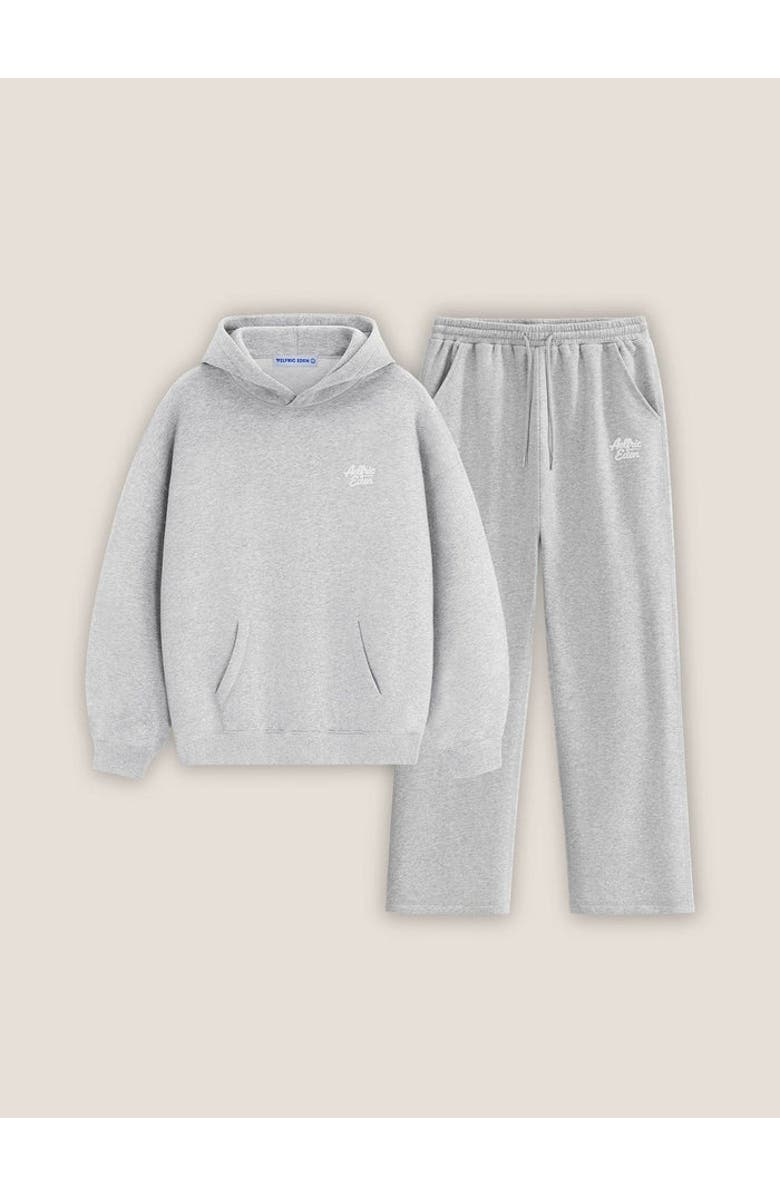AELFRIC EDEN Cloud Essential Fleece Pullover Hoodie Set, Alternate, color, Grey