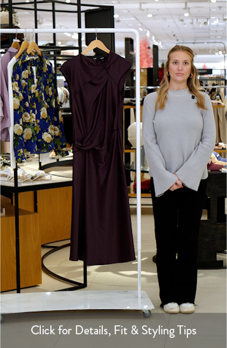 Twist Bodice Satin Midi Dress, sales video thumbnail