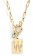 Mint & Lily Pave Initial Pendant with Paperclip Chain Necklace