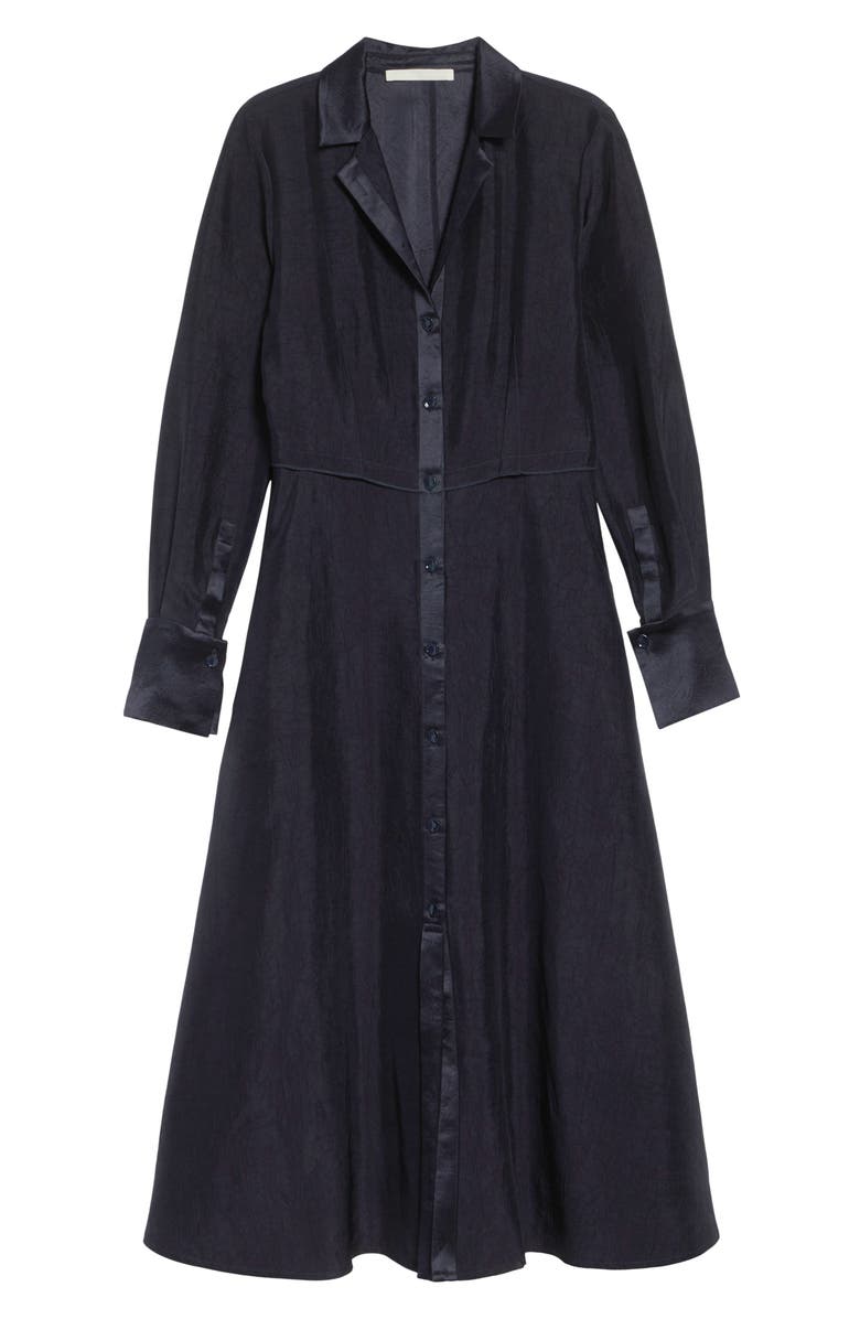 Jason Wu Collection Long Sleeve Washed Twill Midi Shirtdress, Alternate, color, Ultra Navy