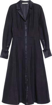 Jason Wu Collection Long Sleeve Washed Twill Midi Shirtdress