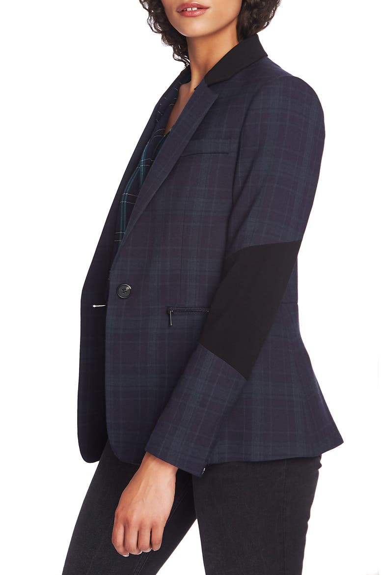 Wild One Contrast Panel Plaid Blazer, Alternate, color, BLUE NIGHT