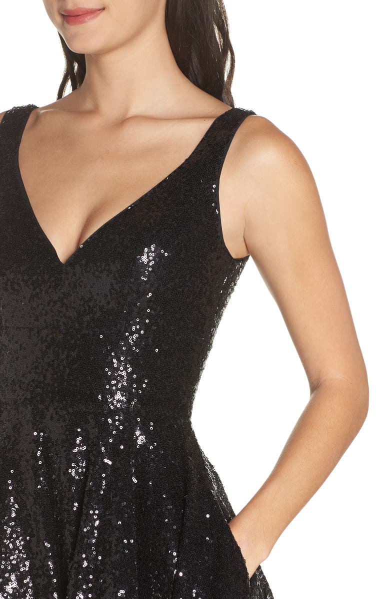 Mac Duggal Sequin Fit & Flare Cocktail Dress, Alternate, color,