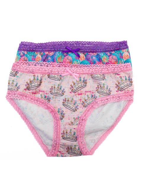 Girls' Lace Trim Underwear, Slumber Party 2 Pack - Little Kid, Big Kid