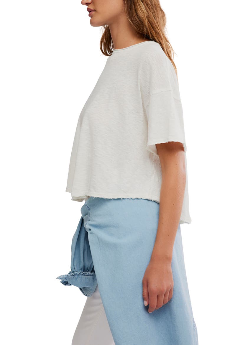 Elsie Linen & Cotton Slub Jersey Swing T-Shirt, Alternate, color, WHISPER WHITE