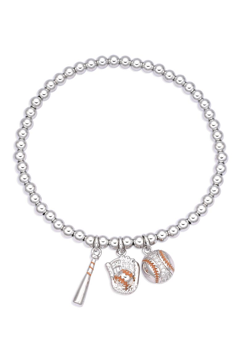 Batter Up Charm Stretch Bracelet, Main, color, GOLD