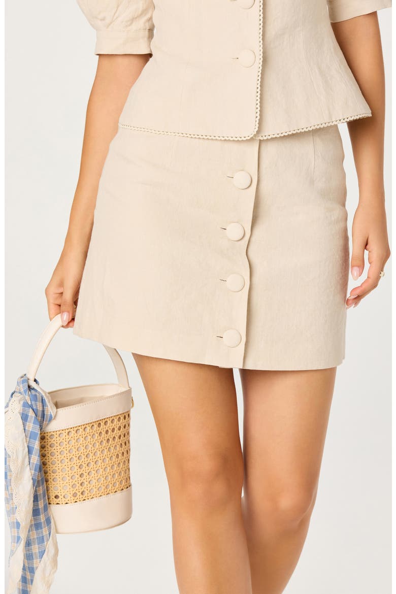 Cailey Button-Up Skirt, Alternate, color, NATURAL