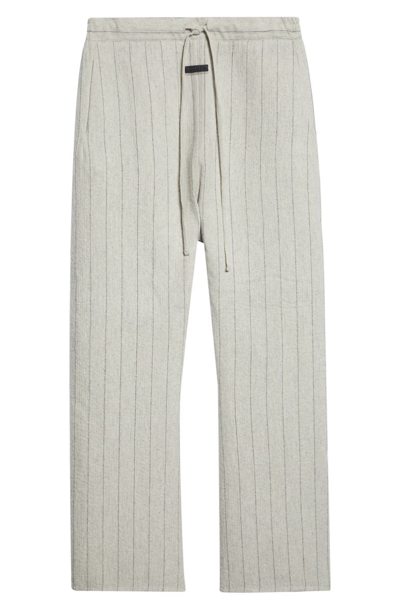 Fear of God Stripe Baseball Flare Leg Wool Blend Pants, Main, color, Light Beige / Black