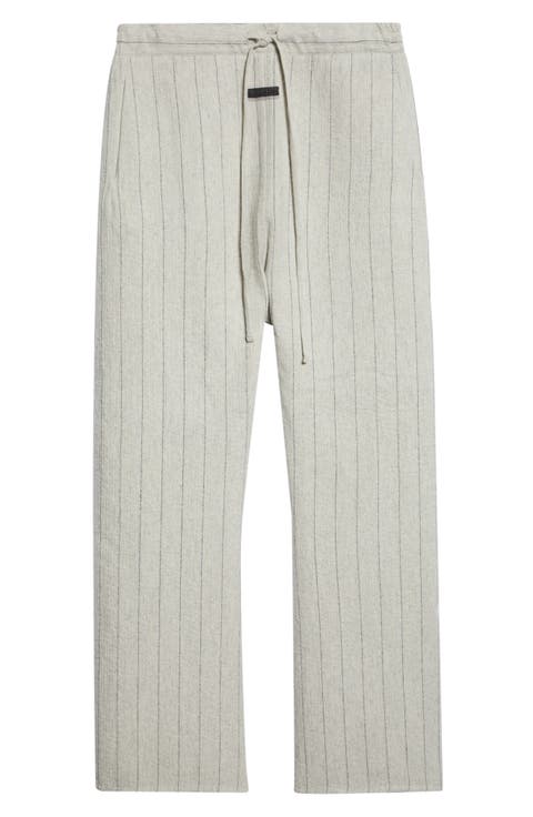 Stripe Baseball Flare Leg Wool Blend Pants