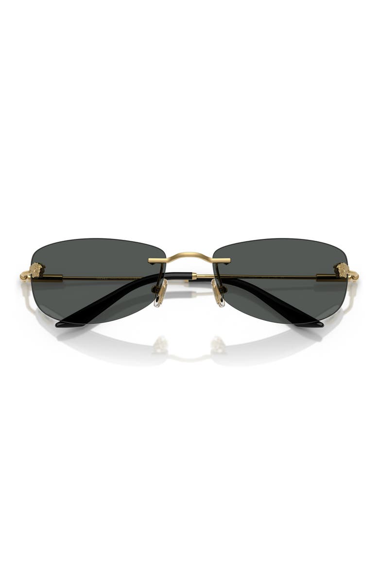 60mm Rectangular Sunglasses, Alternate, color, GOLD