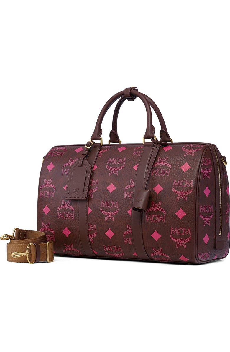 MCM Small Ottomar Weekender Bag in Maxi Visetos, Alternate, color, Cinnamon