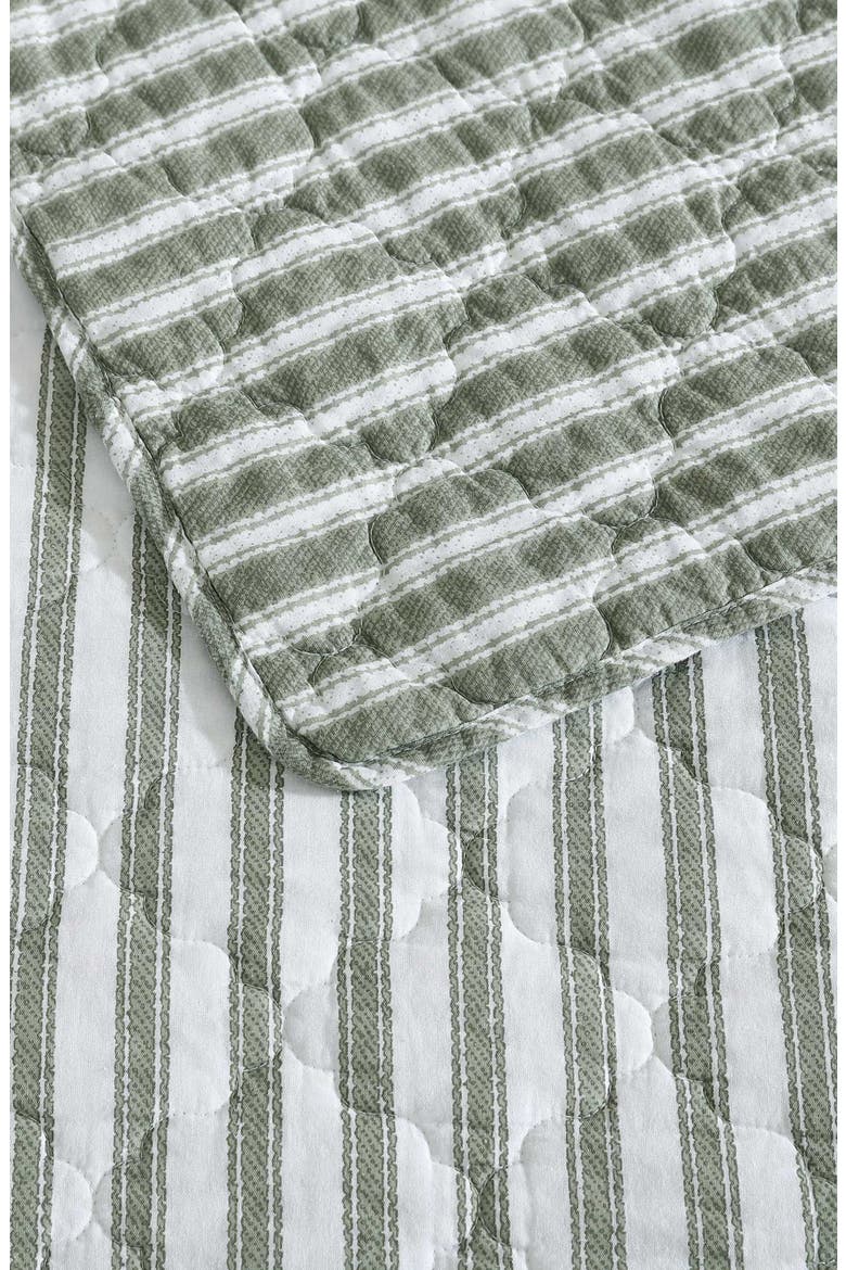 Willow Way Ticking Stripe Quilt & Sham Set, Alternate, color, LT-PASTEL GREEN