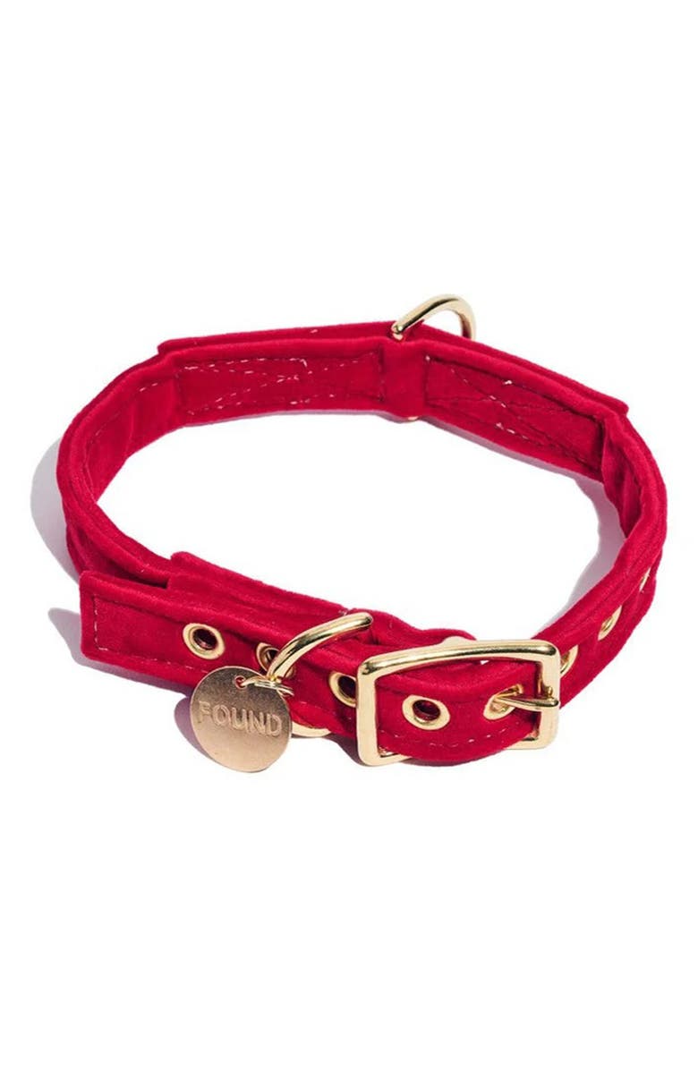Found My Animal Red Velvet Dog Collar, Main, color, Red