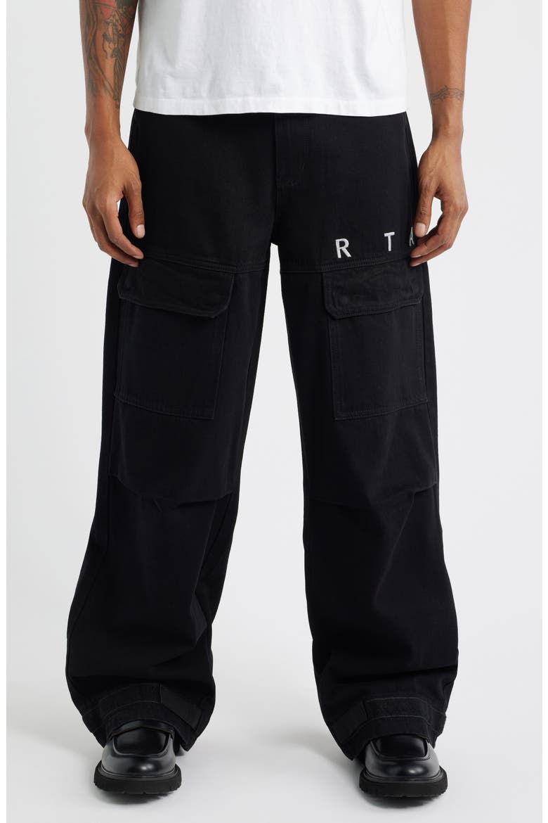 Wylie Baggy Cargo Jeans, Main, color, BLACK