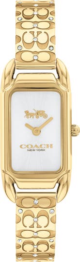 COACH Cadie Crystal Rectangular Bracelet Watch, 17.5mm x