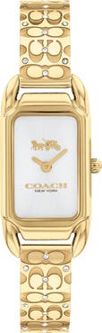 COACH Cadie Crystal Rectangular Bracelet Watch, 17.5mm x 28.5mm