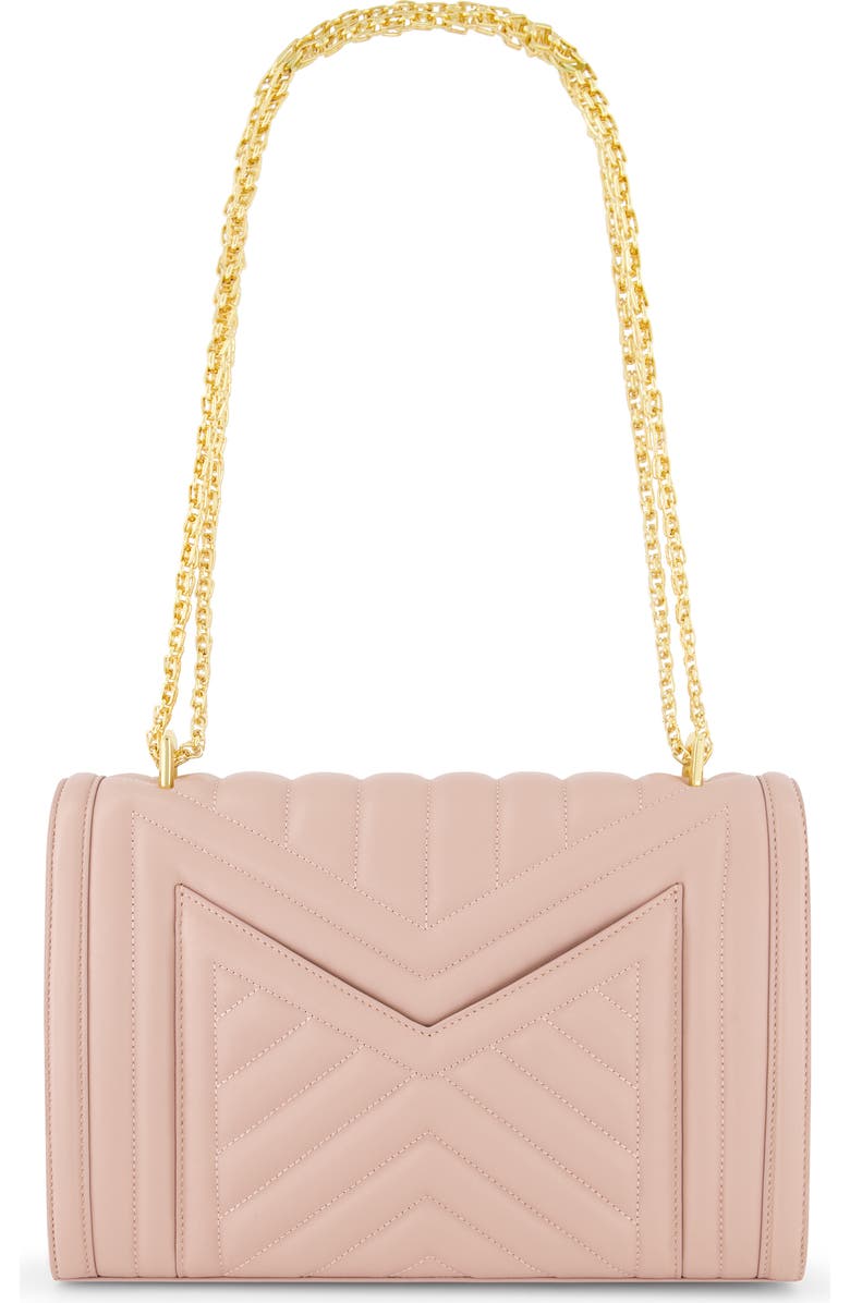 Mac Duggal Gold Plated Hardware Quilted Napa Leather Handbag, Alternate, color, Rose