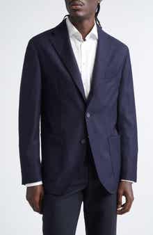 Eton Navy Textured Knit Wool Sport Coat