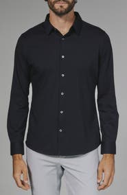 7 Diamonds Girona Solid Performance Button-Up Shirt