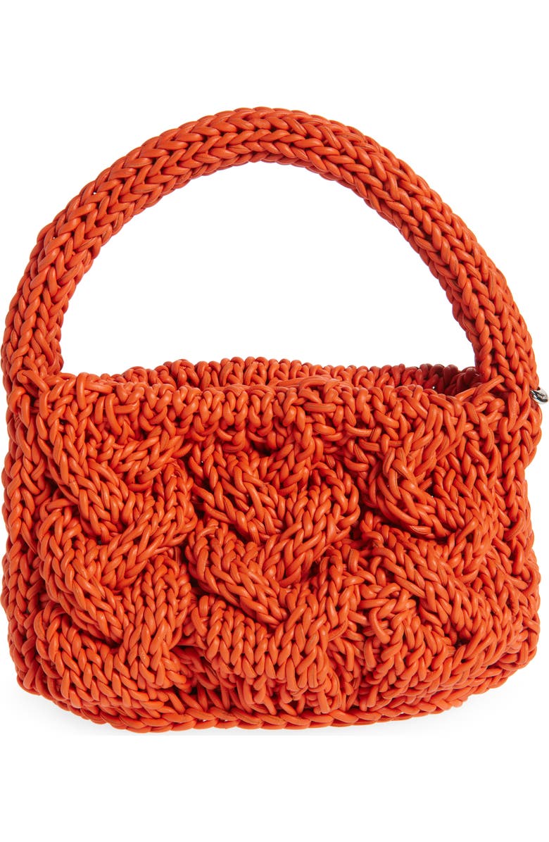 JW Anderson Small Cable Knit Top Handle Bag, Alternate, color, 429 Orange