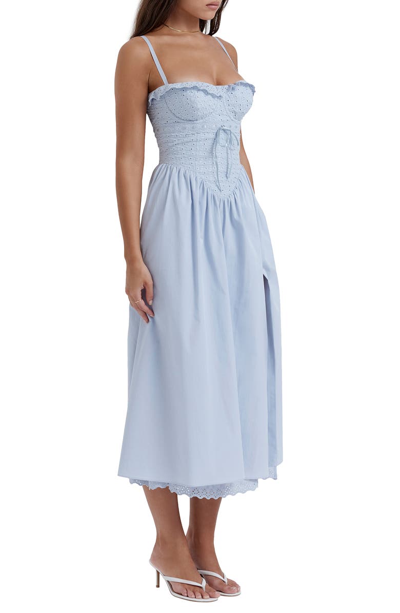 HOUSE OF CB Jaime Corset Fit & Flare Dress, Alternate, color, Soft Blue