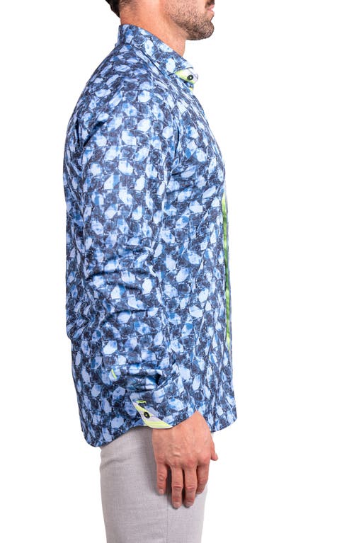 Maceoo Einstein Stretch Ascension Contemporary Fit Button-up Shirt In Blue