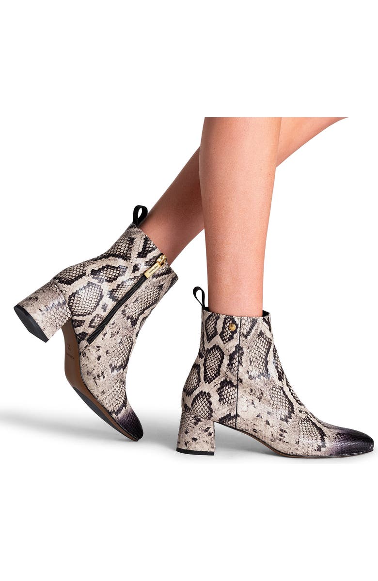 Magnanni Arlyne Snakeskin Embossed Bootie, Alternate, color, Beige Faux Python