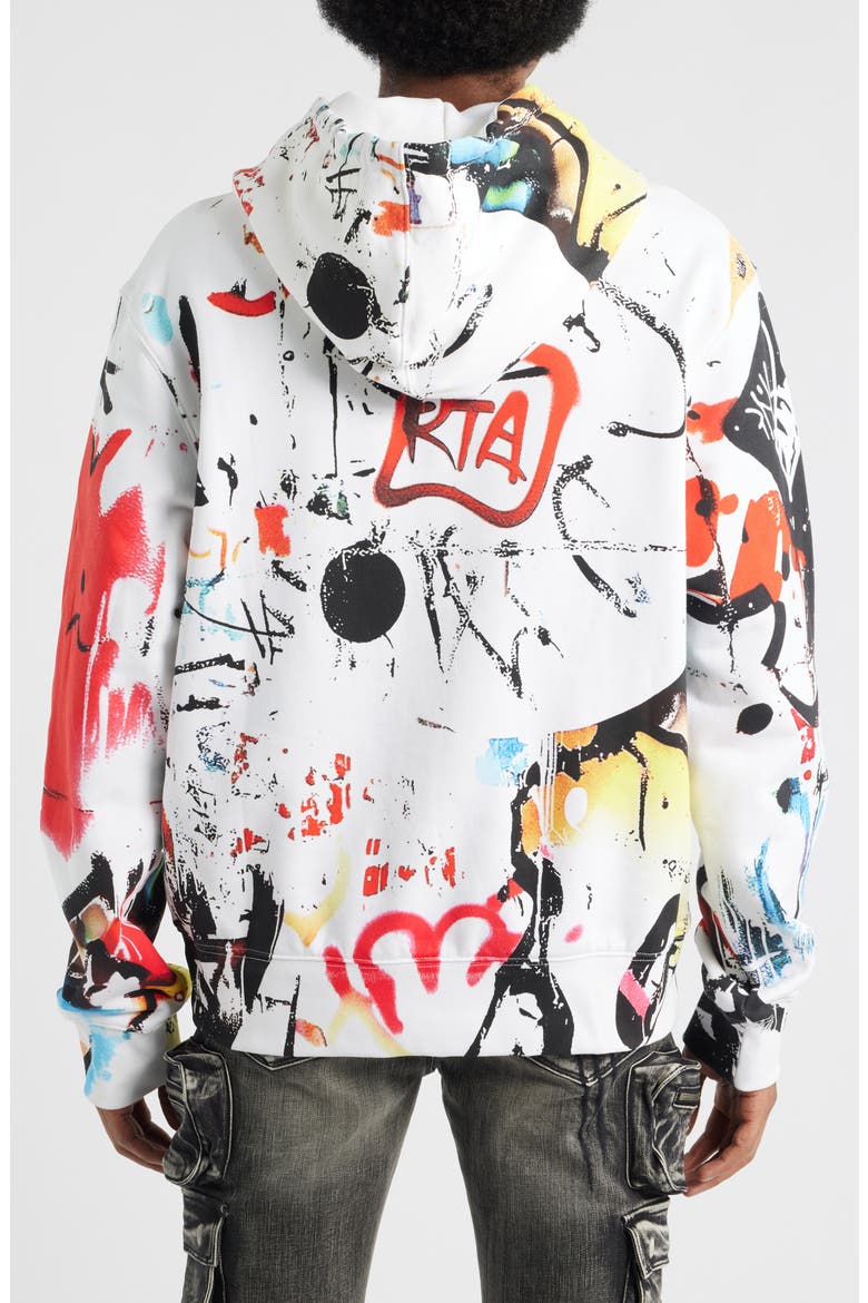 Dion Graffiti Logo Graphic Hoodie, Alternate, color, WHITE GRAFFITI