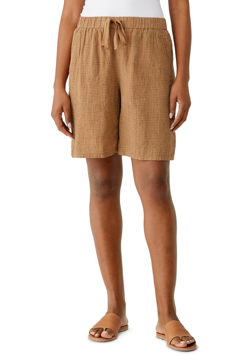 Organic Linen Drawstring Shorts, Main, color, CHESTNUT