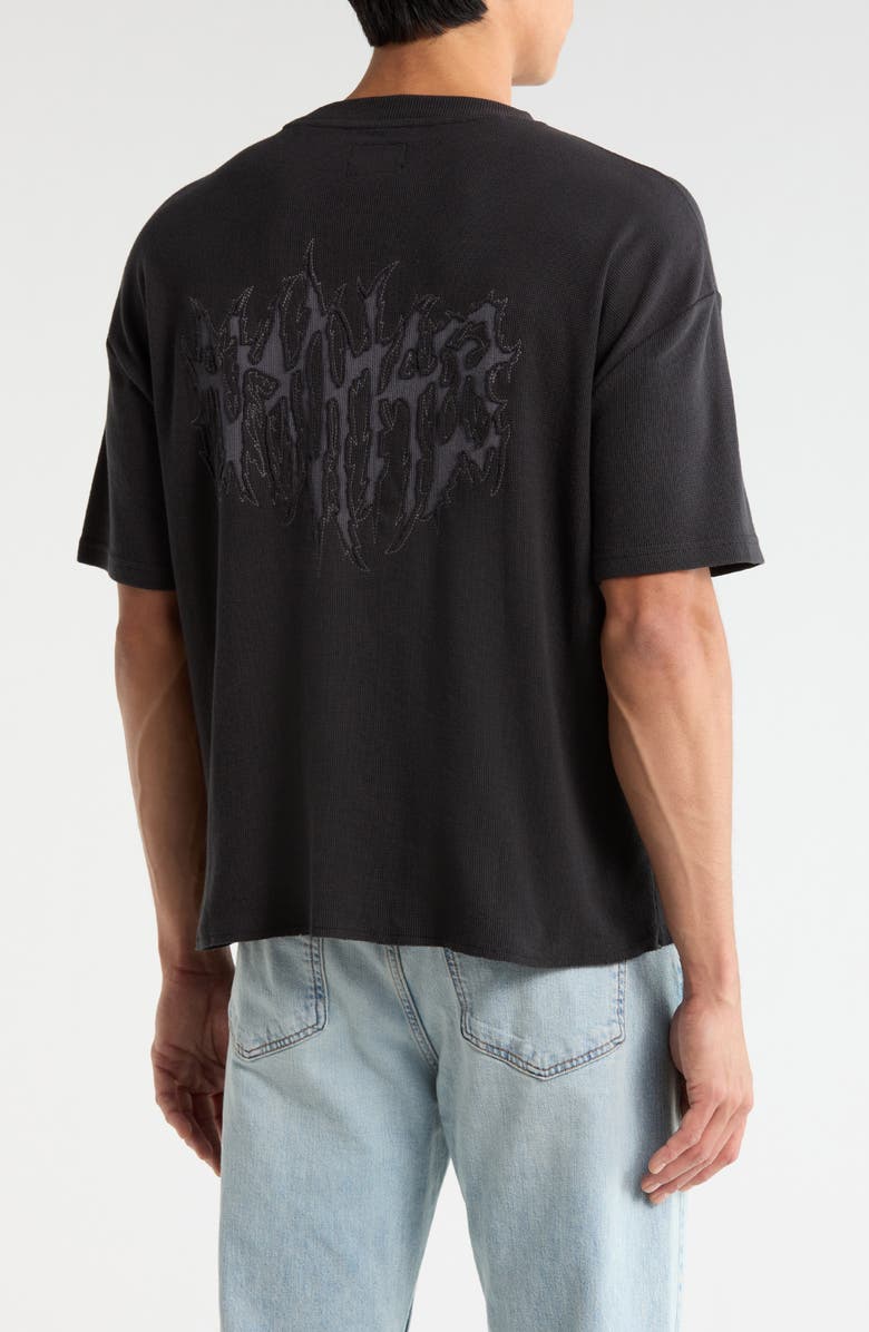 PacSun Euphoria Micro Waffle Knit T-Shirt, Alternate, color, Black