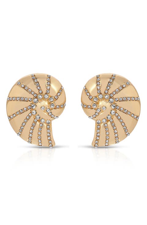 Shell Statement Stud Earrings