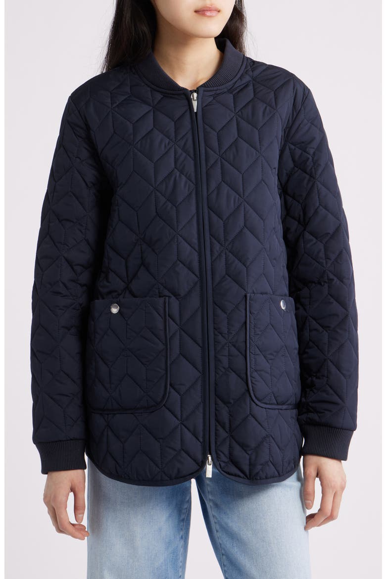 Art Quilted Coat, Main, color, DARK INDIGO