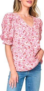 GIBSONLOOK Ruched Sleeve Top