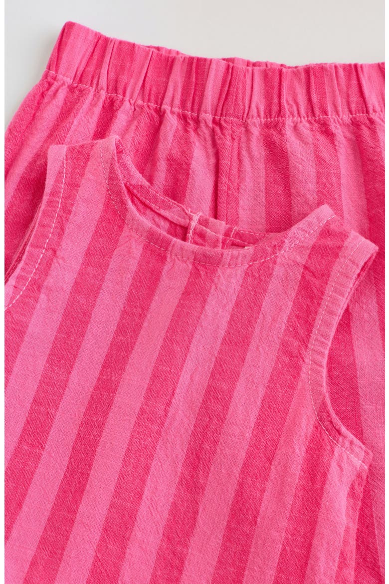Stripe Peplum Top & Pants Set, Alternate, color, RED STRIPE